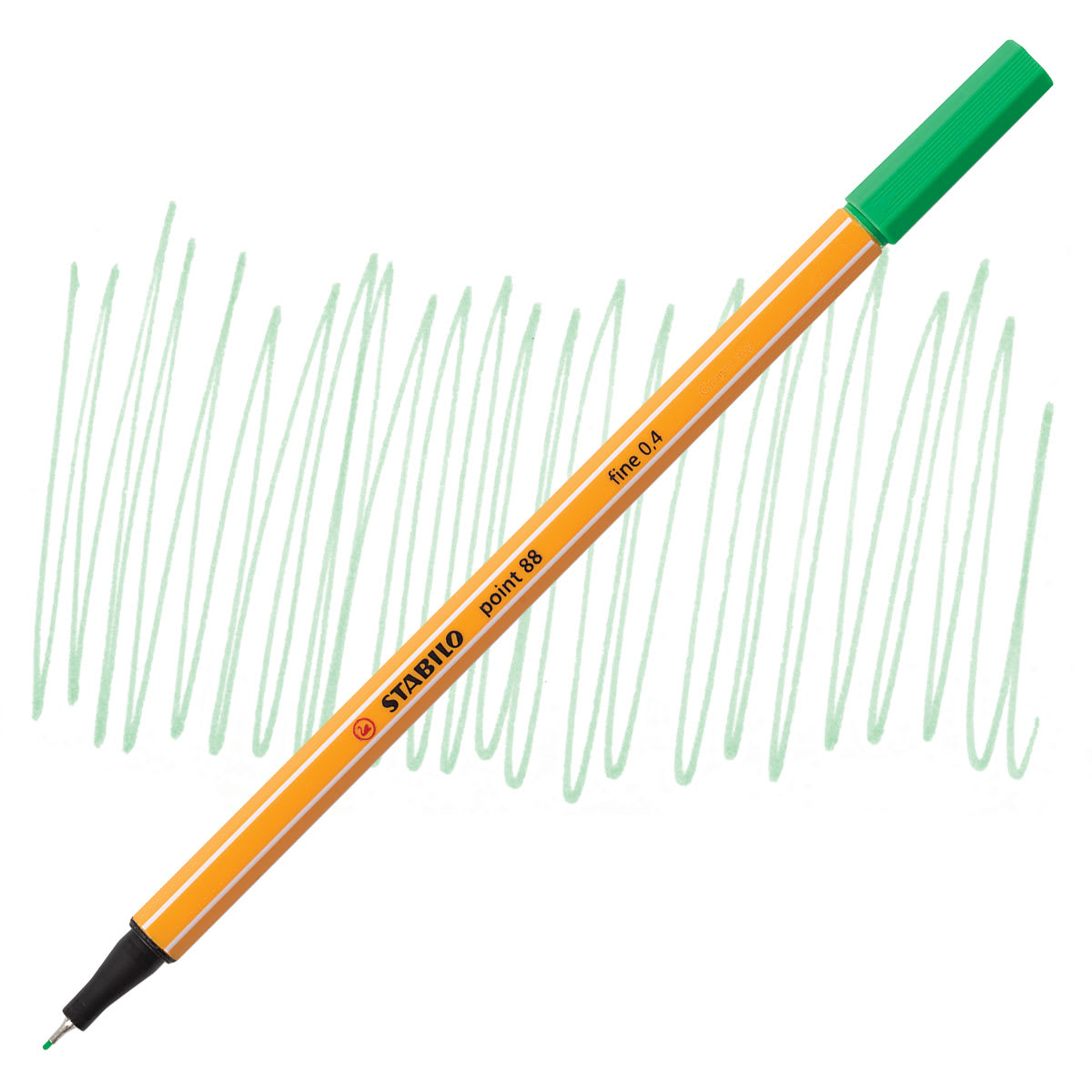Stabilo Point 88 Fineliner Pen - Light Emerald pen and swatch