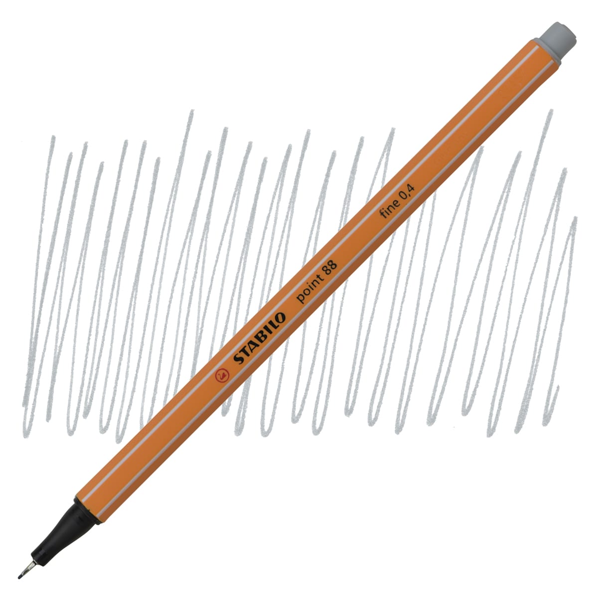 Stabilo Point 88 Fineliner Pen - Light Gray pen and swatch