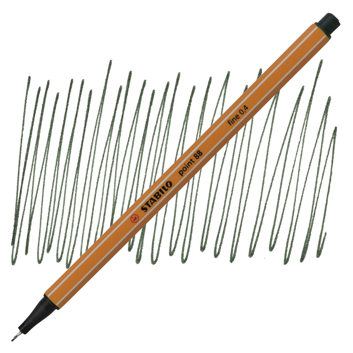 Stabilo Point 88 Fineliner Pen - Olive Green pen and swatch