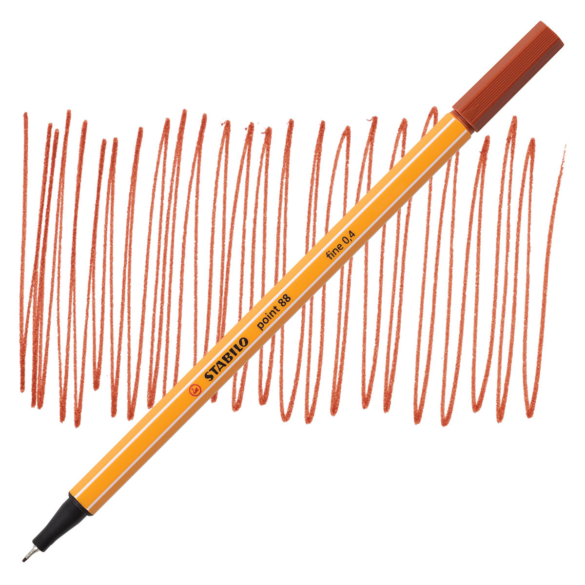 Stabilo Point 88 Fineliner Pen - Sienna pen and swatch