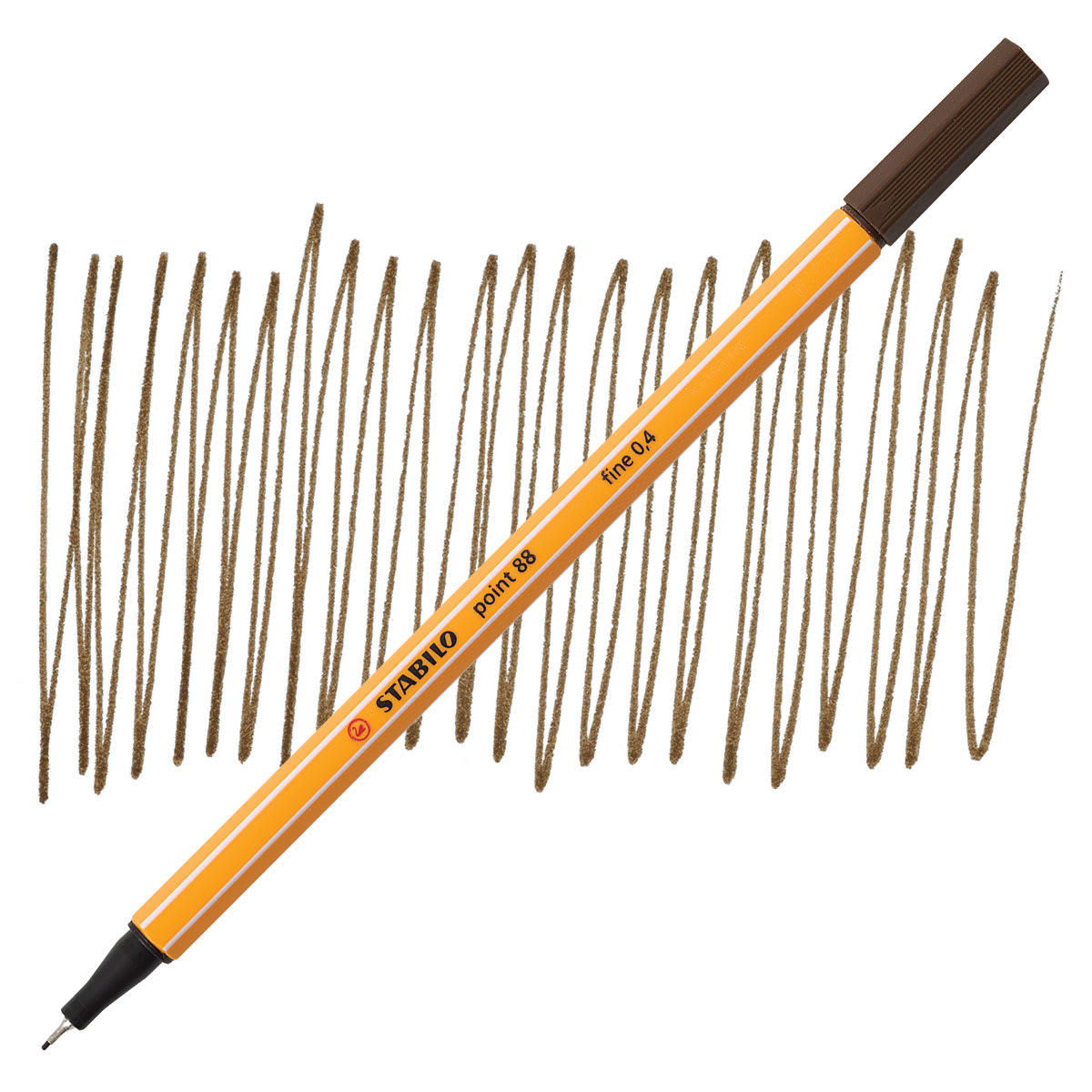 Stabilo Point 88 Fineliner Pen - Umber pen and swatch