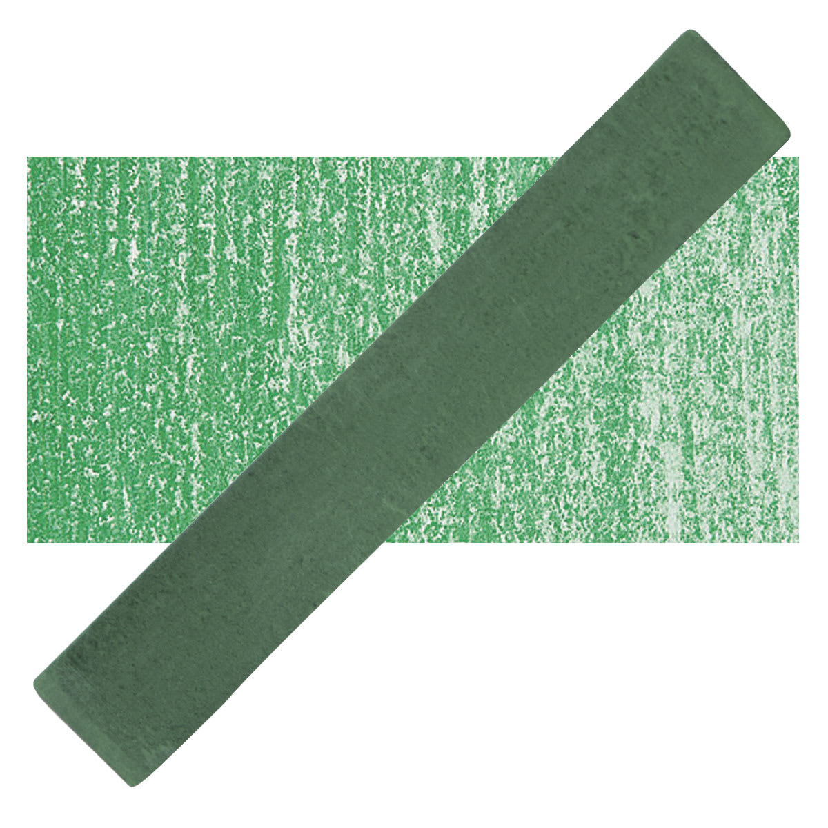 Holbein Artists' Soft Pastel - Deep Green 3 pastel and swatch