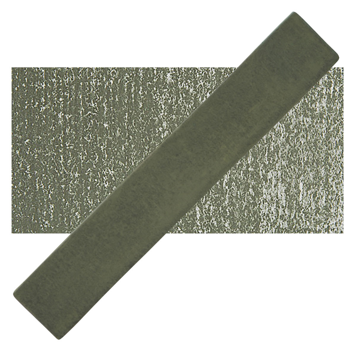 Holbein Artists' Soft Pastel - Olive 1 pastel and swatch