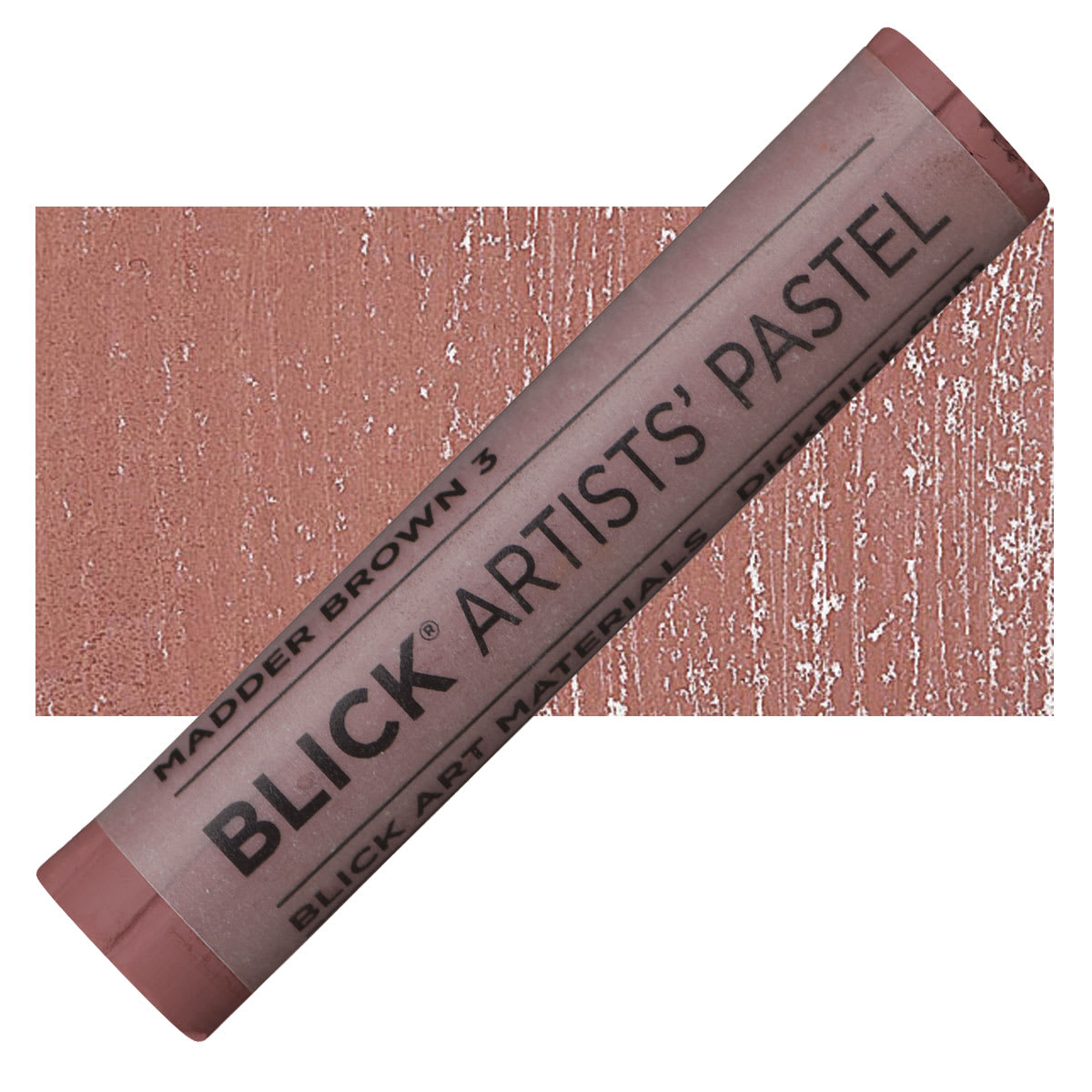Blick Artists' Soft Pastel - Madder Brown 3 pastel and swatch