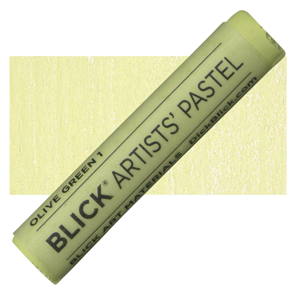 Blick Artists' Soft Pastel - Olive Green 1 pastel and swatch