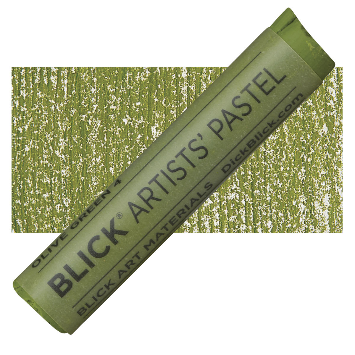 Blick Artists' Soft Pastel - Olive Green 4 pastel and swatch