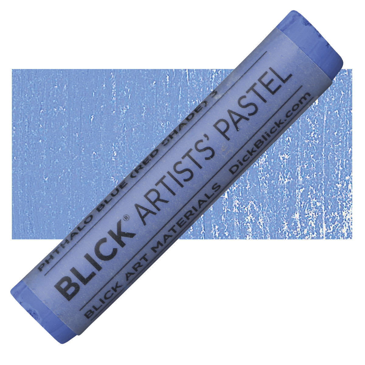 Blick Artists' Soft Pastel - Phthalo Blue (Red Shade) 3 pastel and swatch