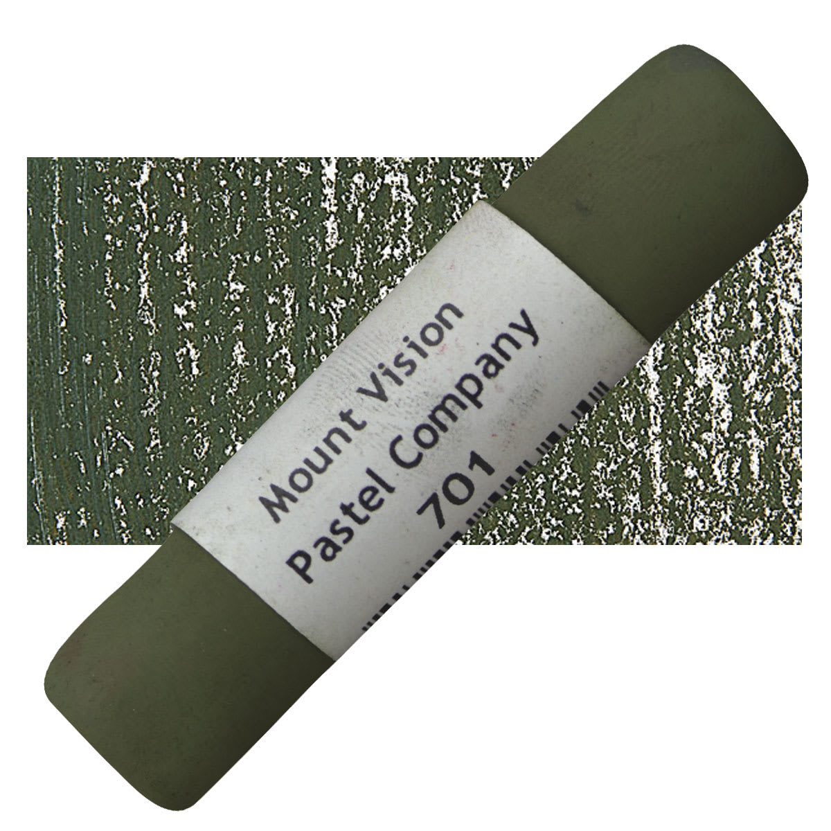 Mount Vision Handmade Pastel - Dark Earth Green 701 pastel and swatch