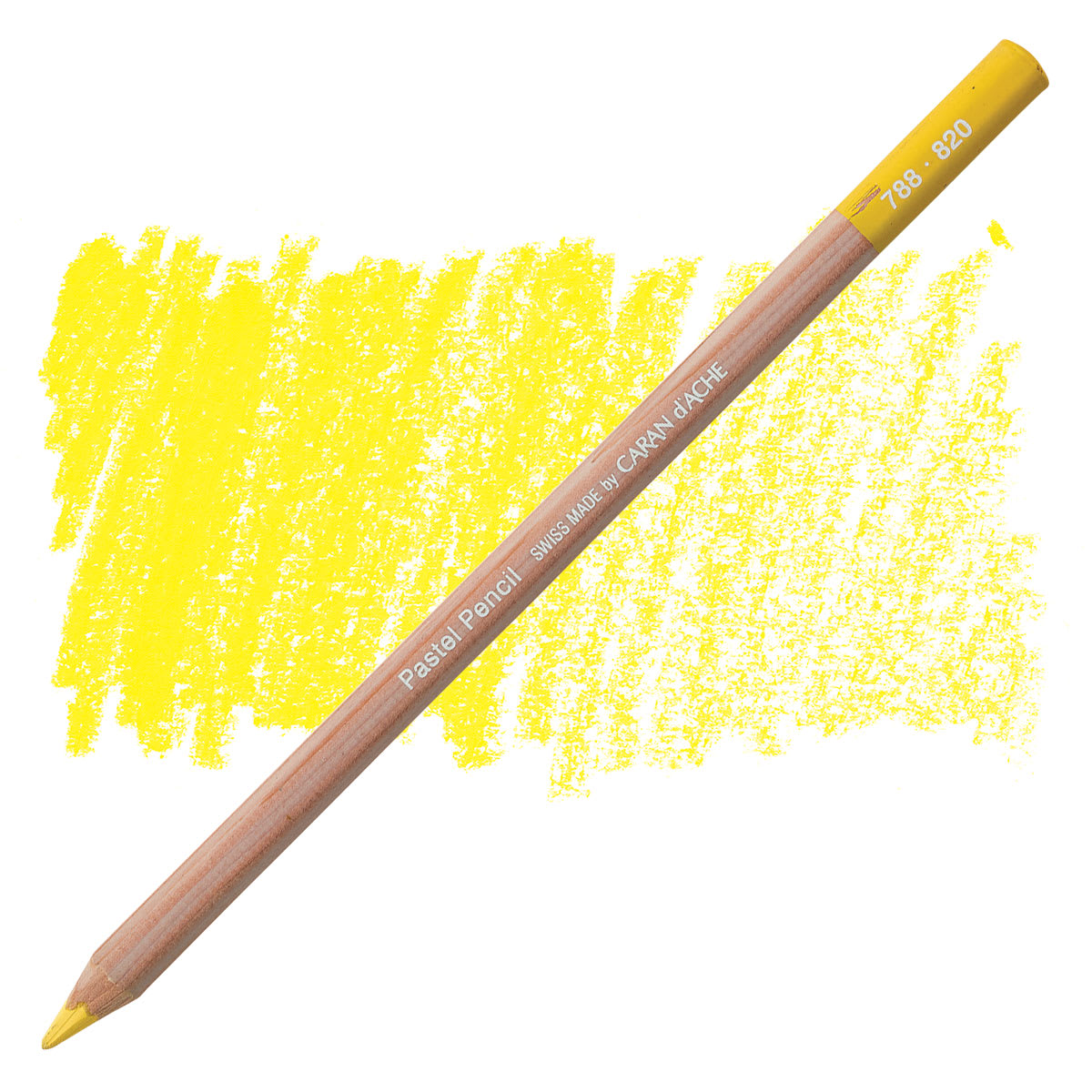 Caran d'Ache Pastel Pencil - Golden Bismuth Yellow pencil and swatch
