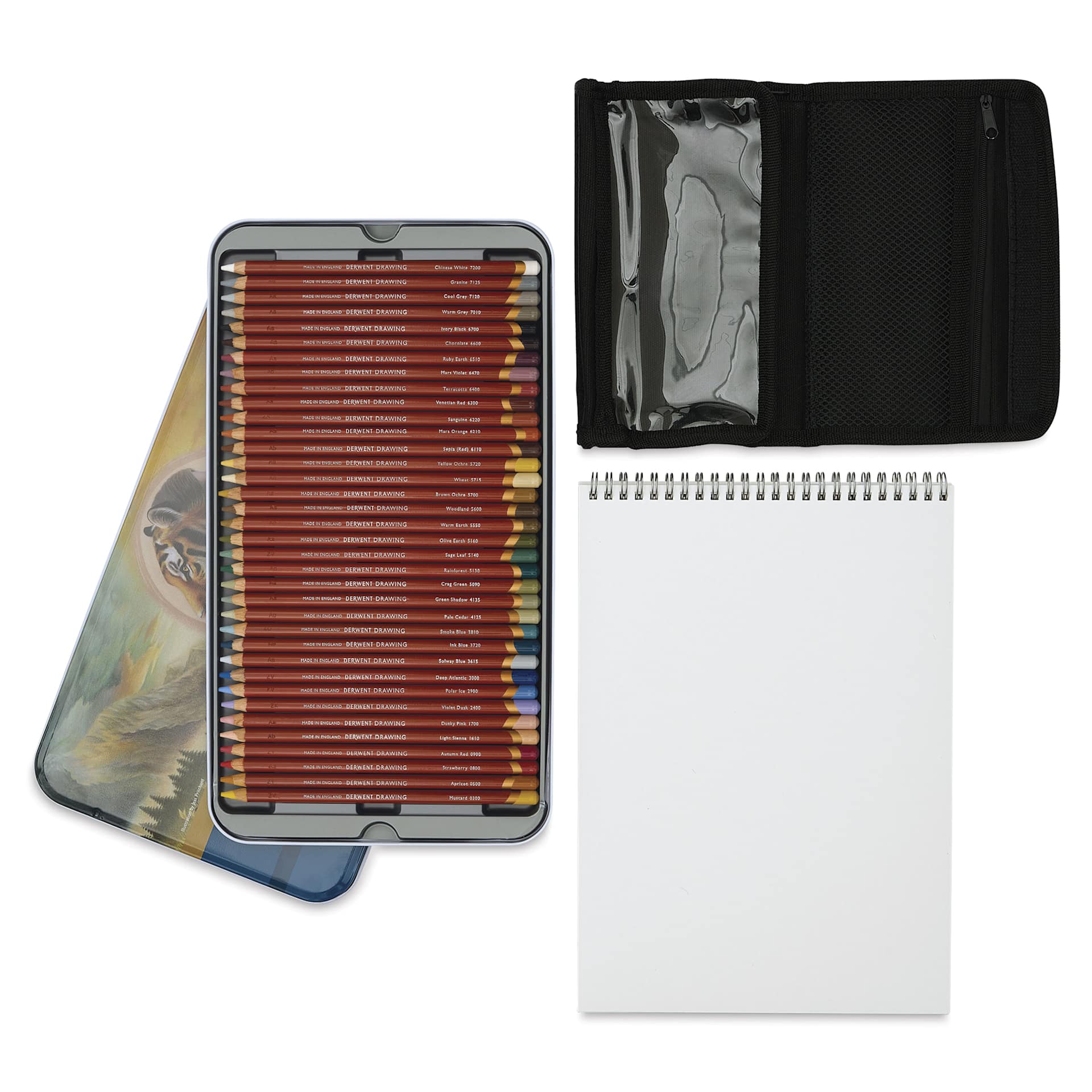 Derwent Drawing Pencils - Blick Exclusive! Set of 36 with Sketch Pad and Artpack, open