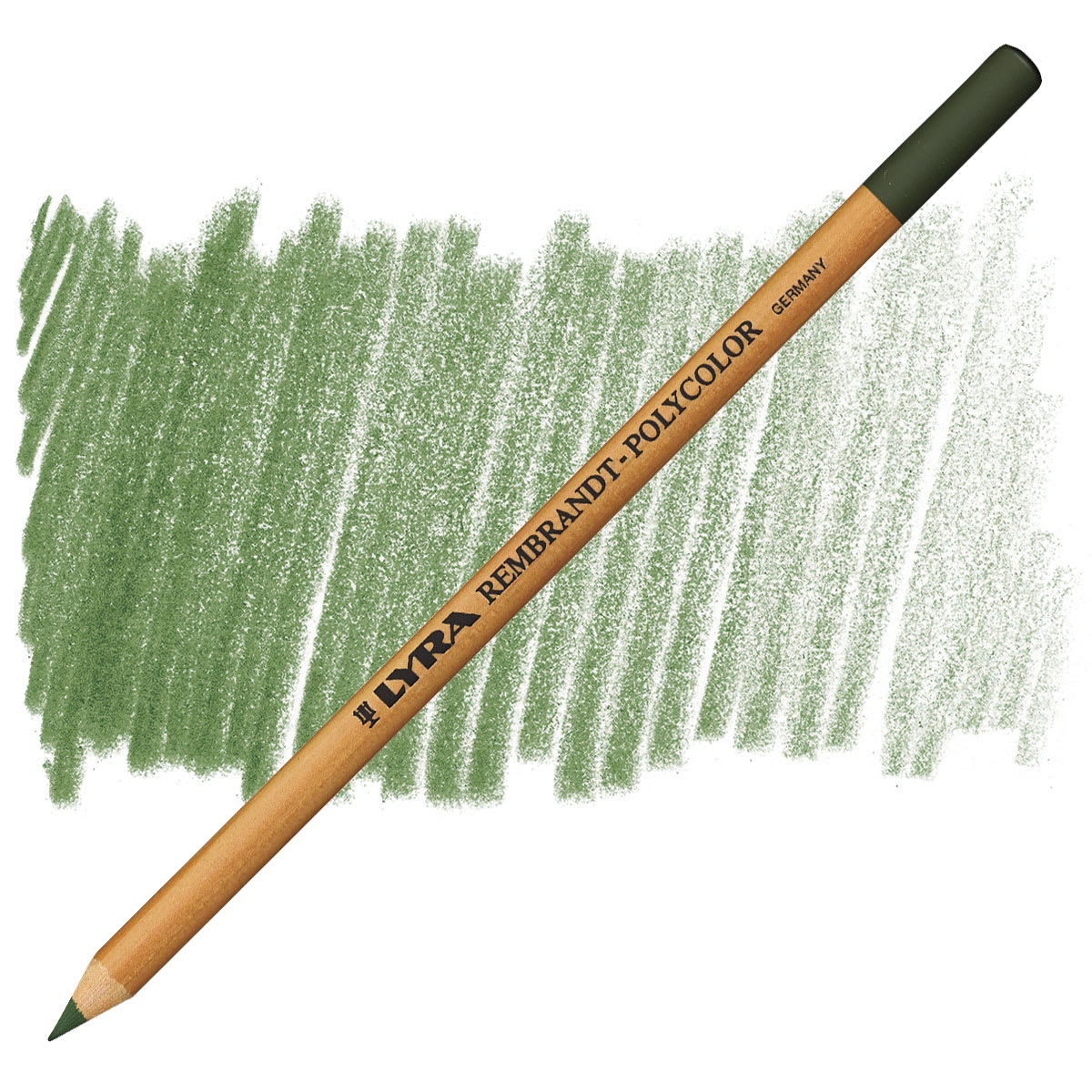 Lyra Rembrandt Polycolor Premium Oil-Based Colored Pencil - Sap Green pencil and swatch