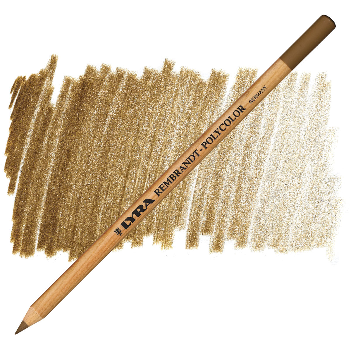 Lyra Rembrandt Polycolor Premium Oil-Based Colored Pencil - Raw Umber pencil and swatch