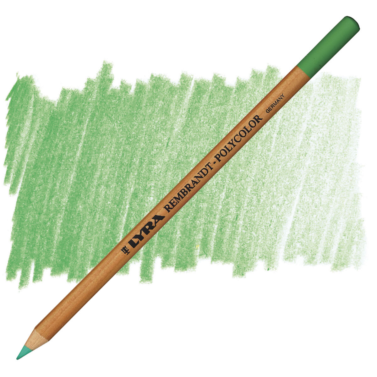 Lyra Rembrandt Polycolor Premium Oil-Based Colored Pencil - French Green pencil and swatch
