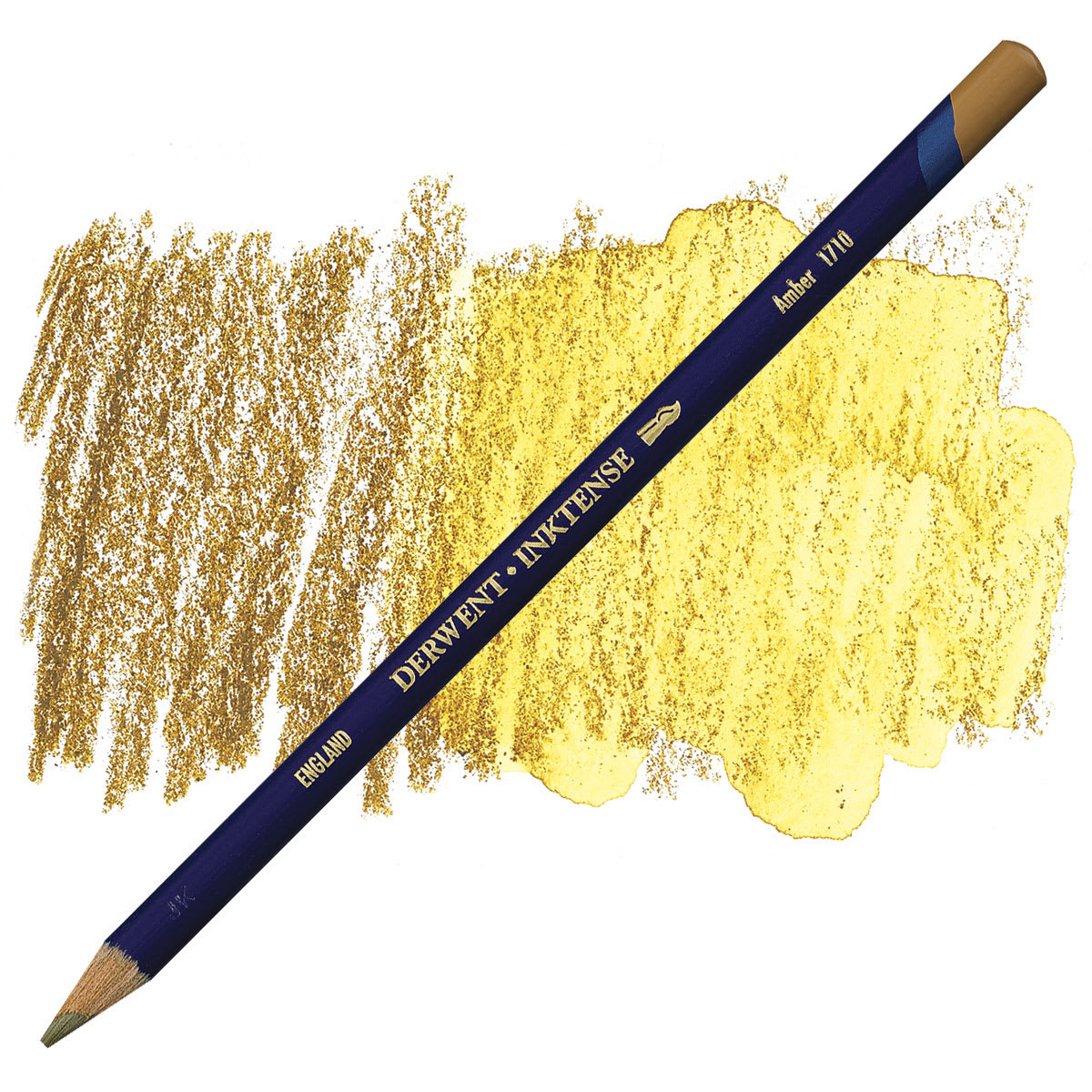 Derwent Inktense Pencil - Amber pencil and swatch