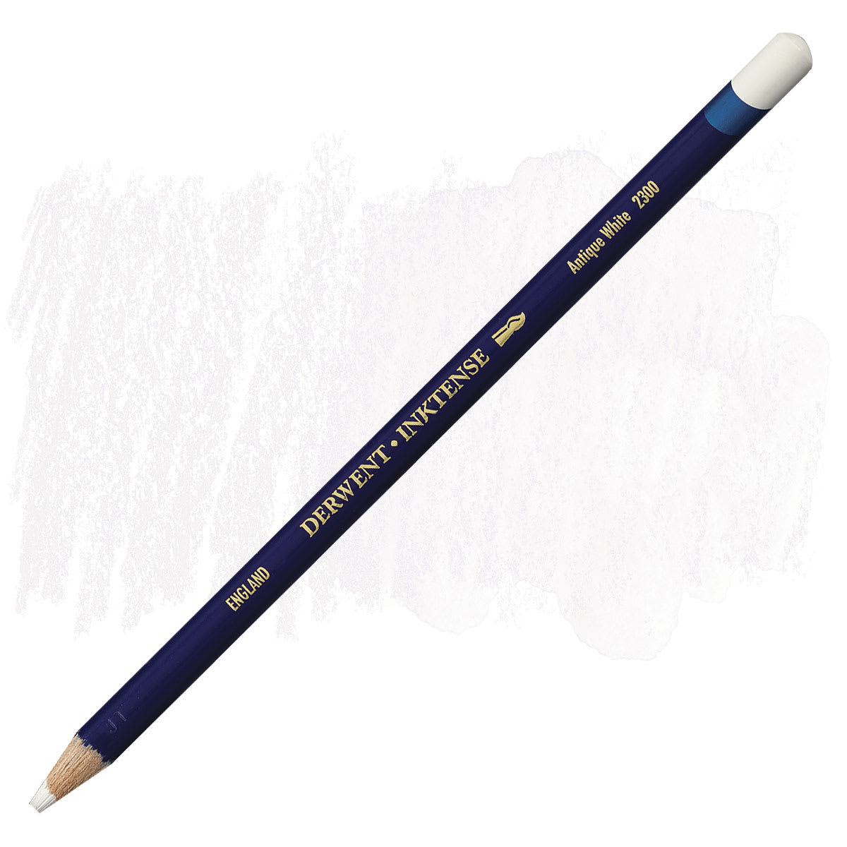Derwent Inktense Pencil - Antique White pencil and swatch