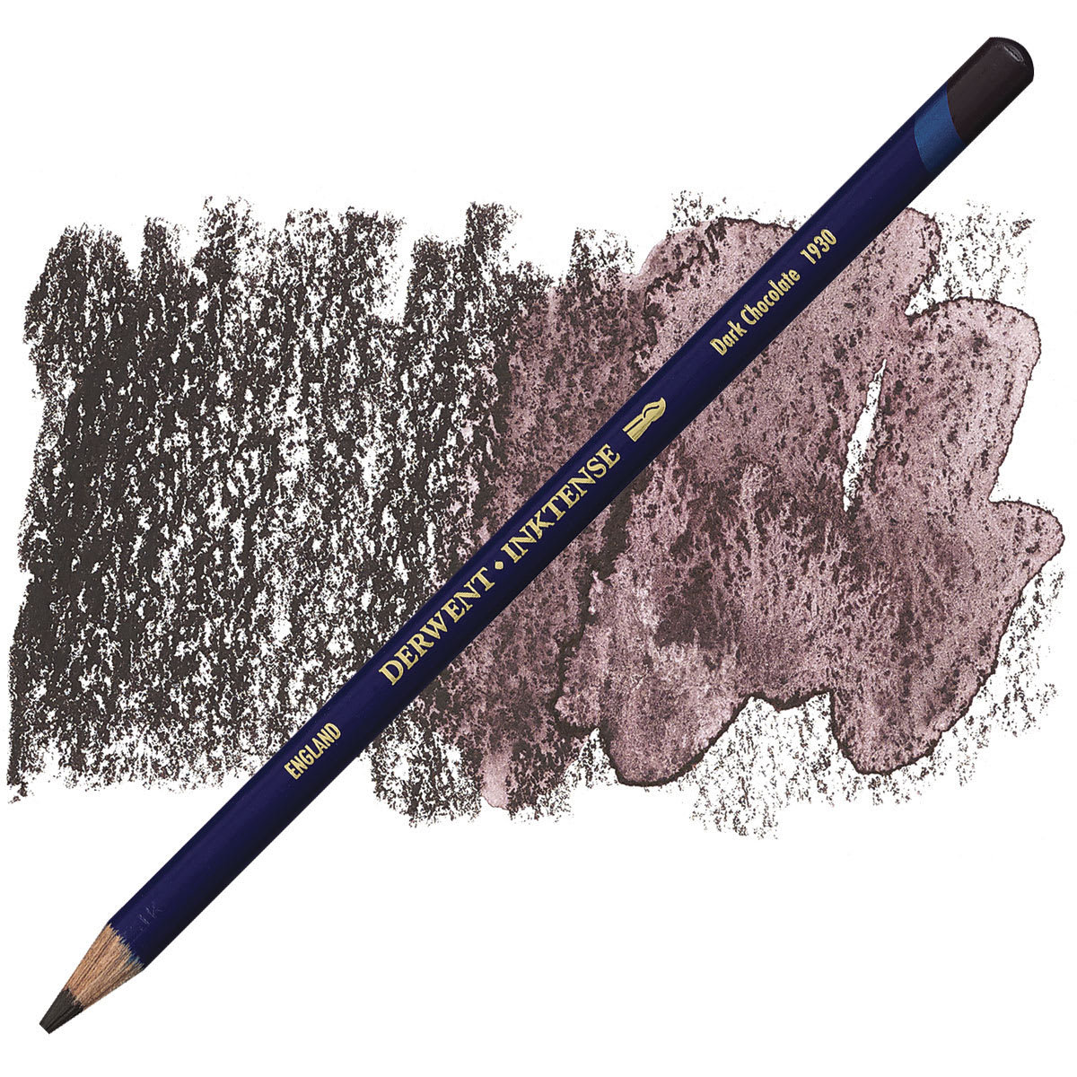 Derwent Inktense Pencil - Dark Chocolate pencil and swatch