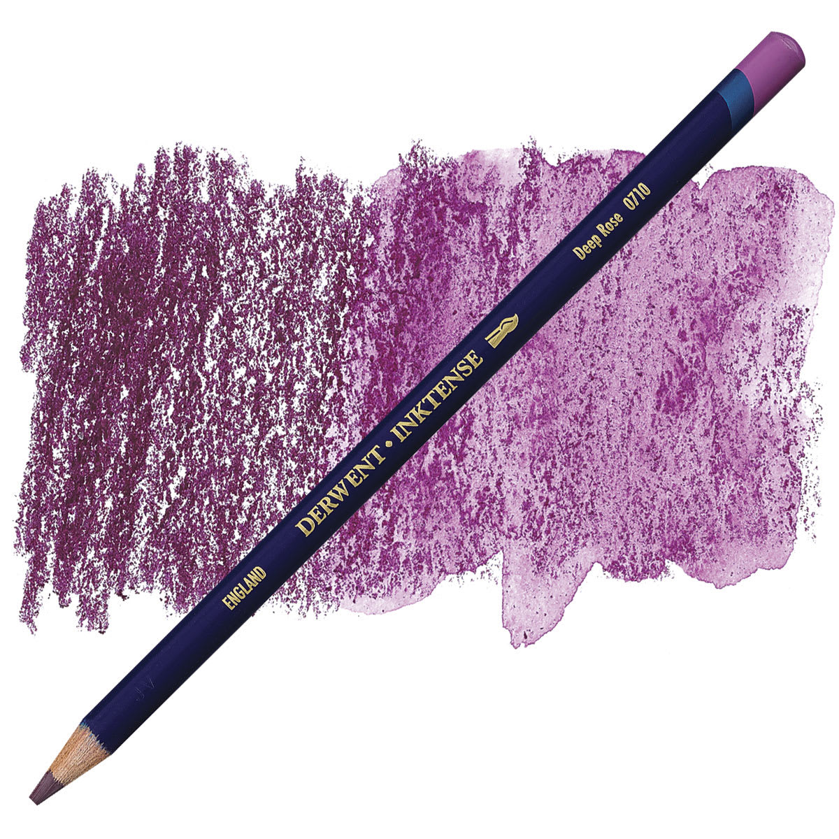 Derwent Inktense Pencil - Deep Rose pencil and swatch