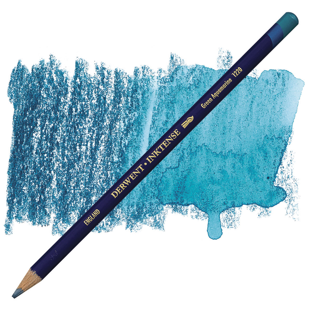 Derwent Inktense Pencil - Green Aquamarine pencil and swatch