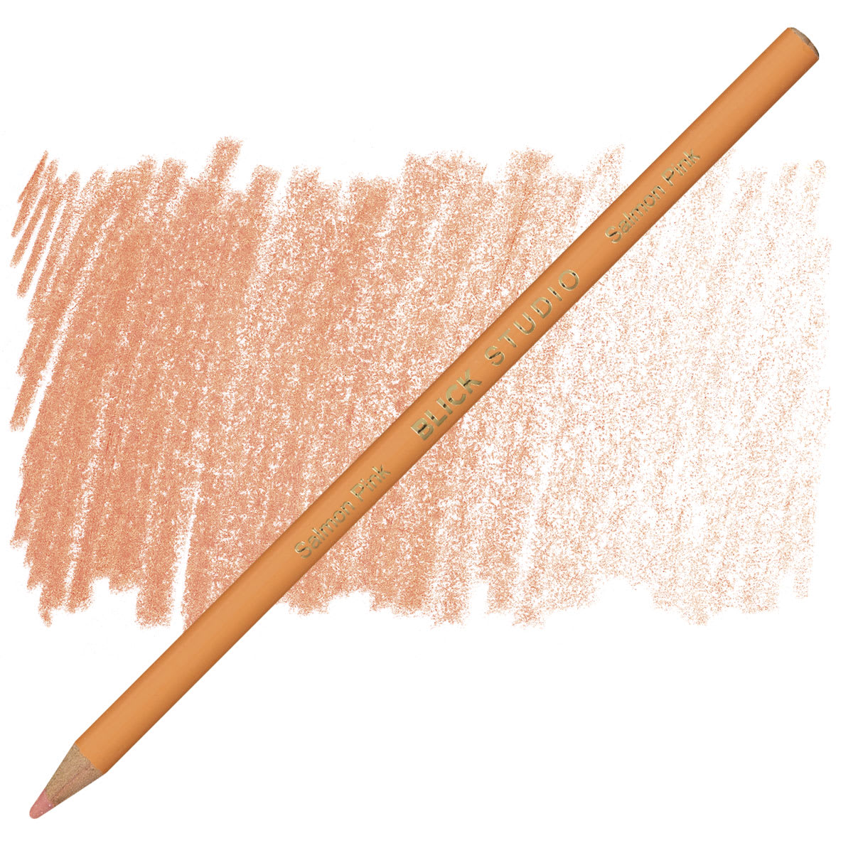 Blick Studio Artists' Colored Pencil - Salmon Pink pencil and swatch