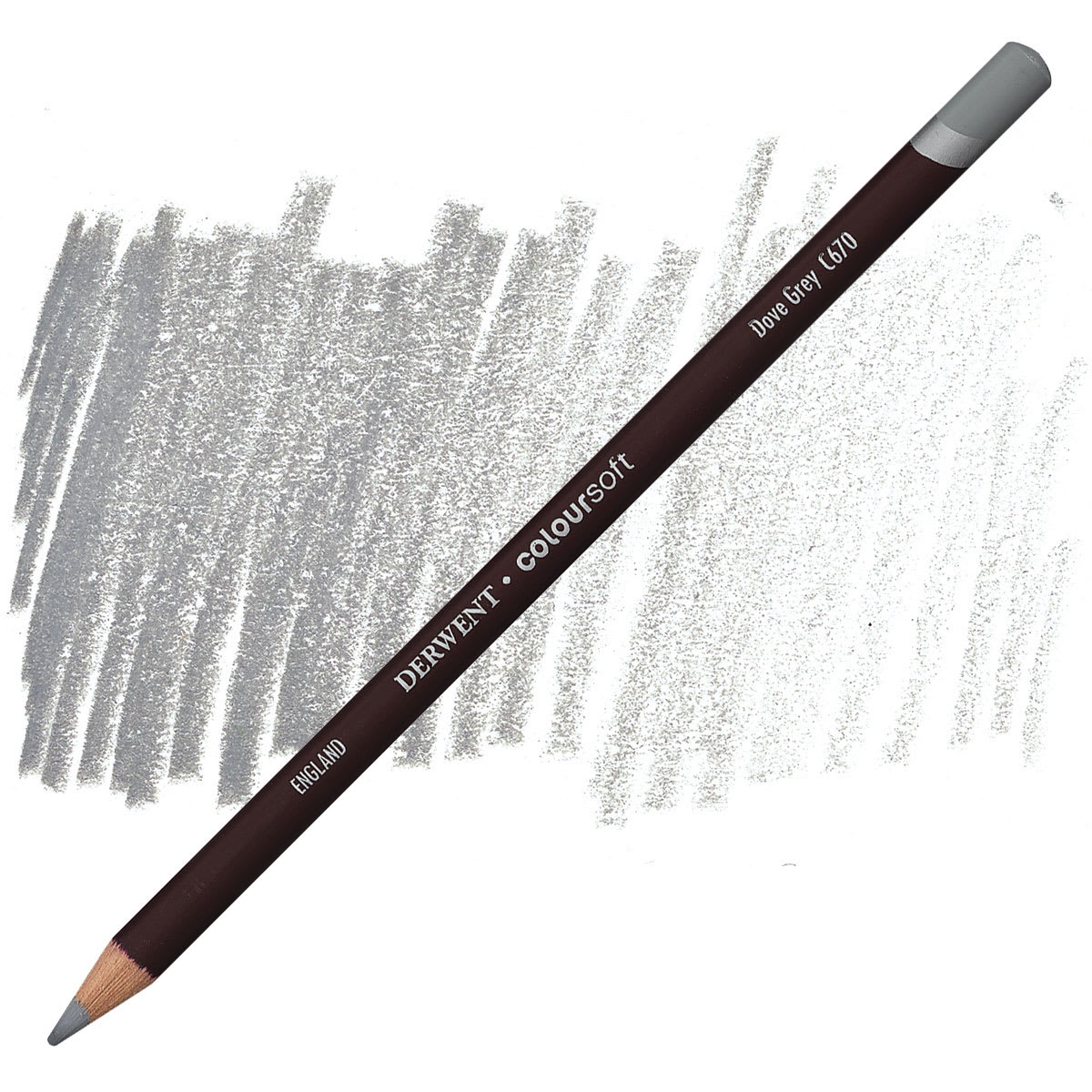 Derwent Coloursoft Pencil - Dove Grey pencil and swatch