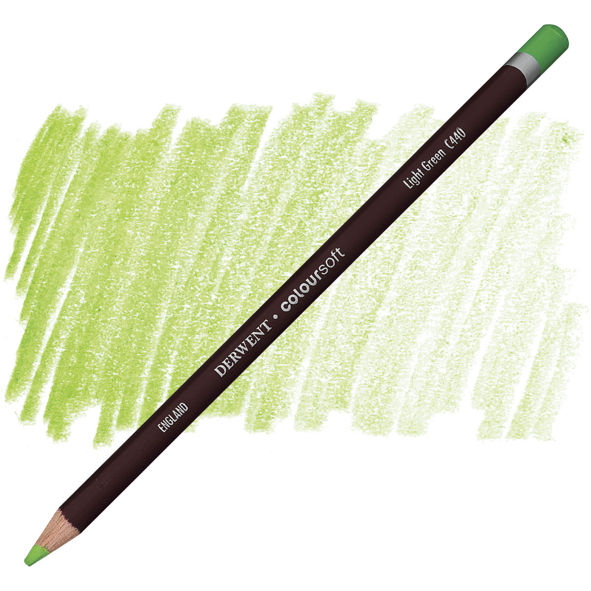 Derwent Coloursoft Pencil - Light Green pencil and swatch