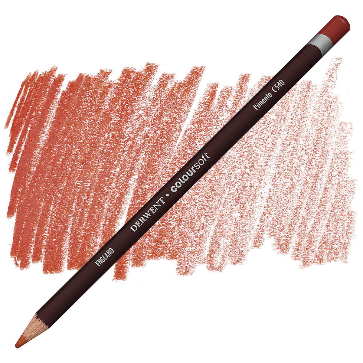 Derwent Coloursoft Pencil - Pimento pencil and swatch
