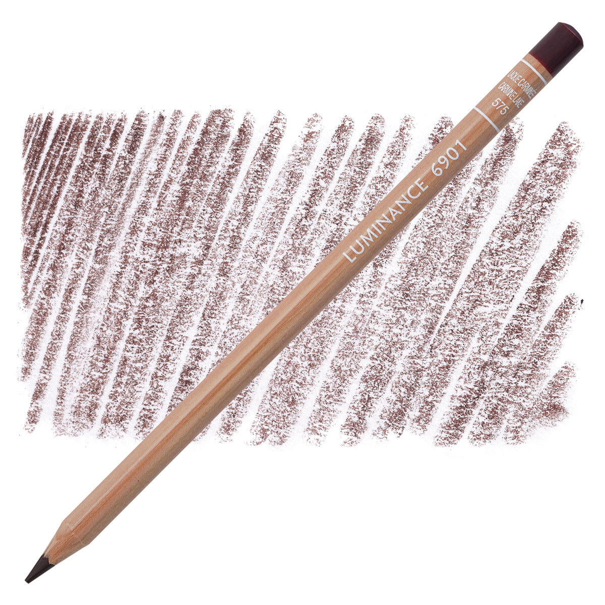 Caran d'Ache Luminance Colored Pencil - Carmine Lake pencil and swatch