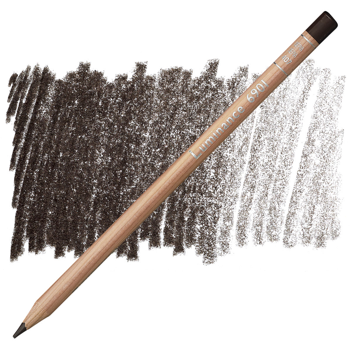 Caran d'Ache Luminance Colored Pencil - Sepia pencil and swatch