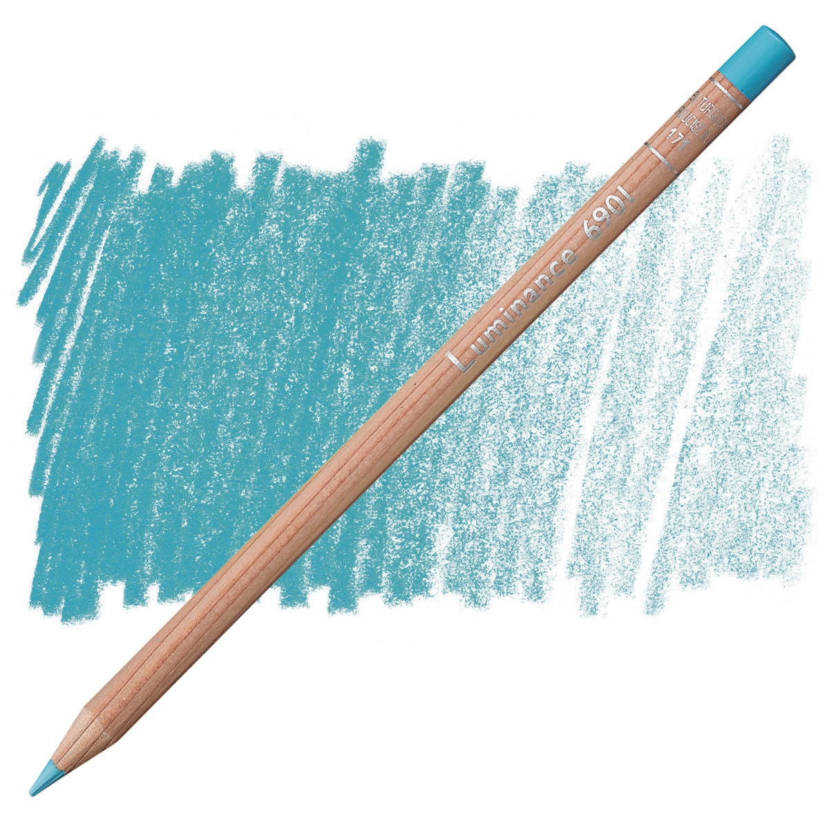 Caran d'Ache Luminance Colored Pencil - Turquoise Blue pencil and swatch