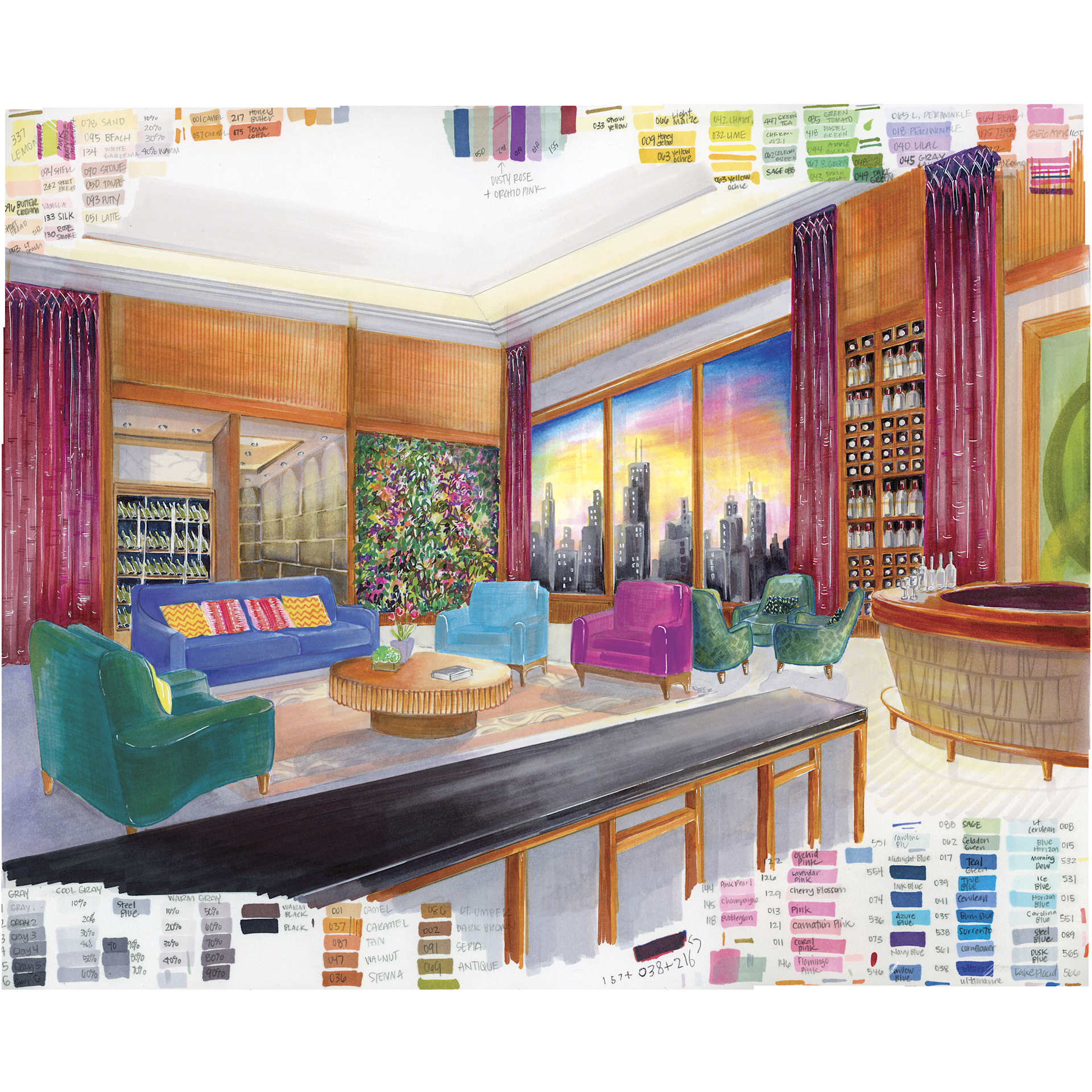 Artwork made with Blick Studio Double-Ended Alcohol Art Markers