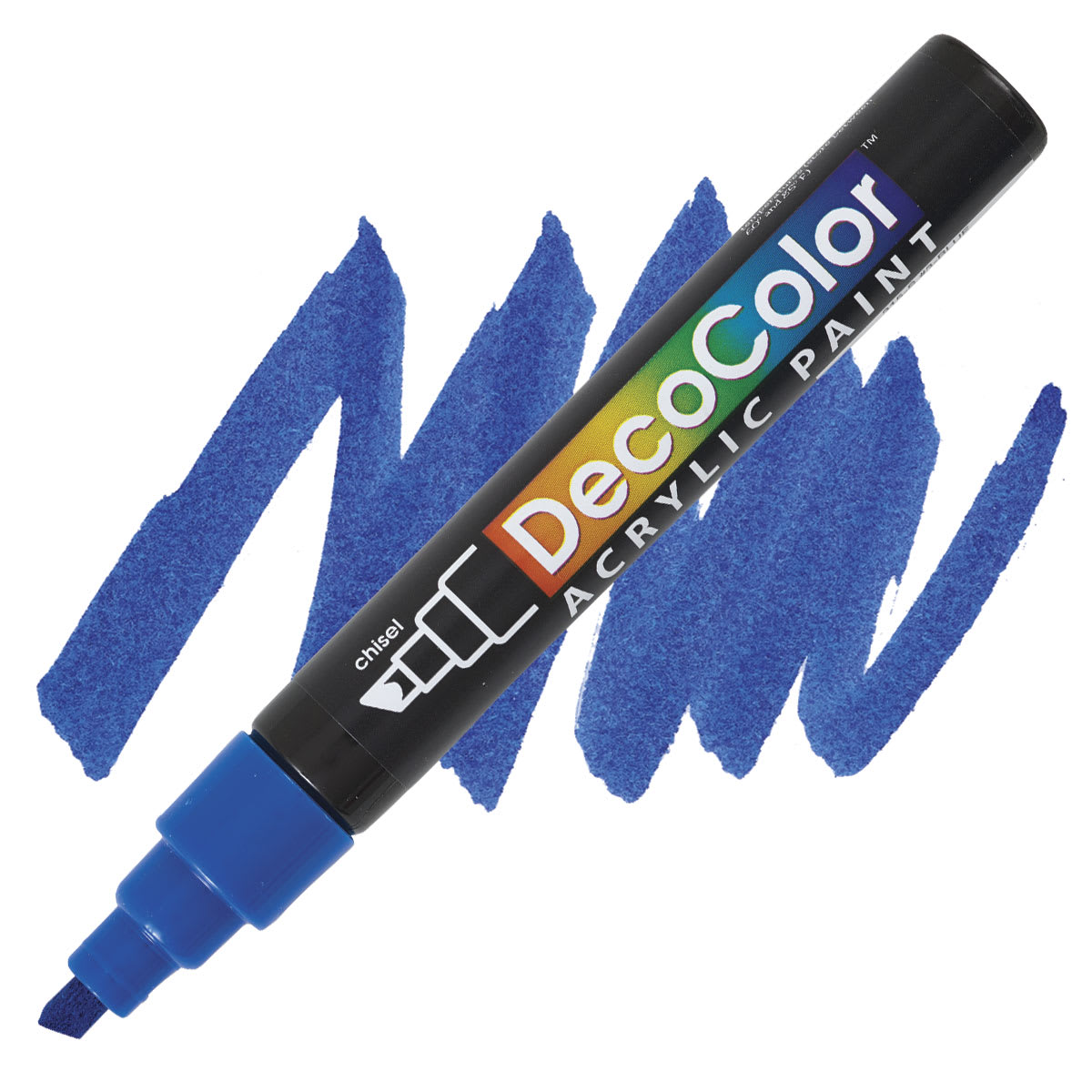 Decocolor Acrylic Paint Marker - Blue marker and swatch