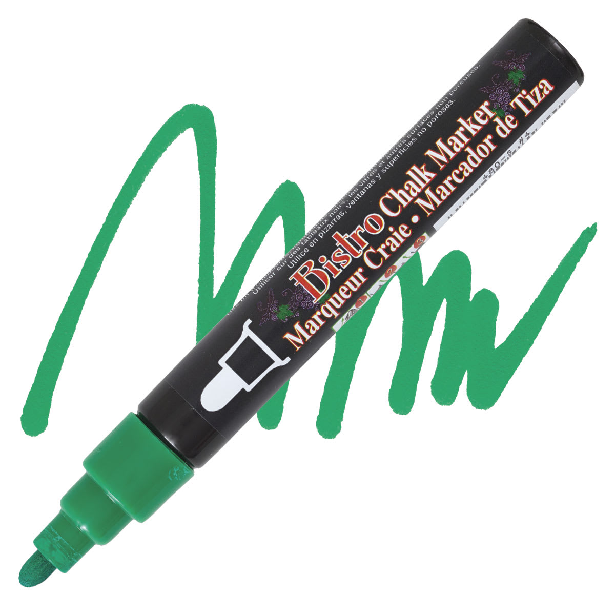 Marvy Uchida Bistro Chalk Marker - Green, 6 mm marker and swatch