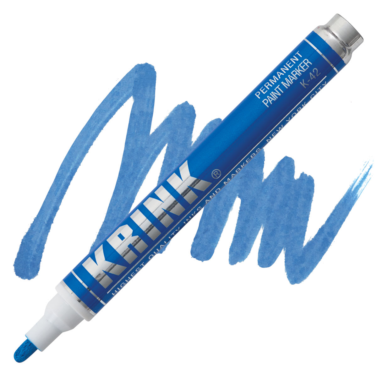 KRINK K-42 Paint Marker - Light Blue marker and swatch