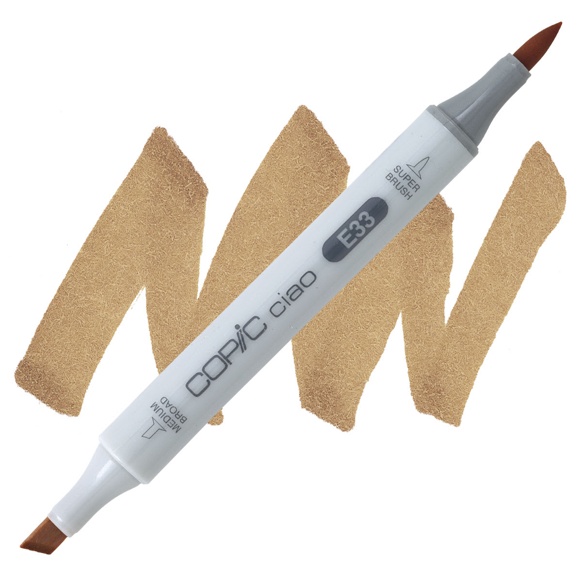 Copic Ciao Double Ended Marker - Sand E33 marker and swatch