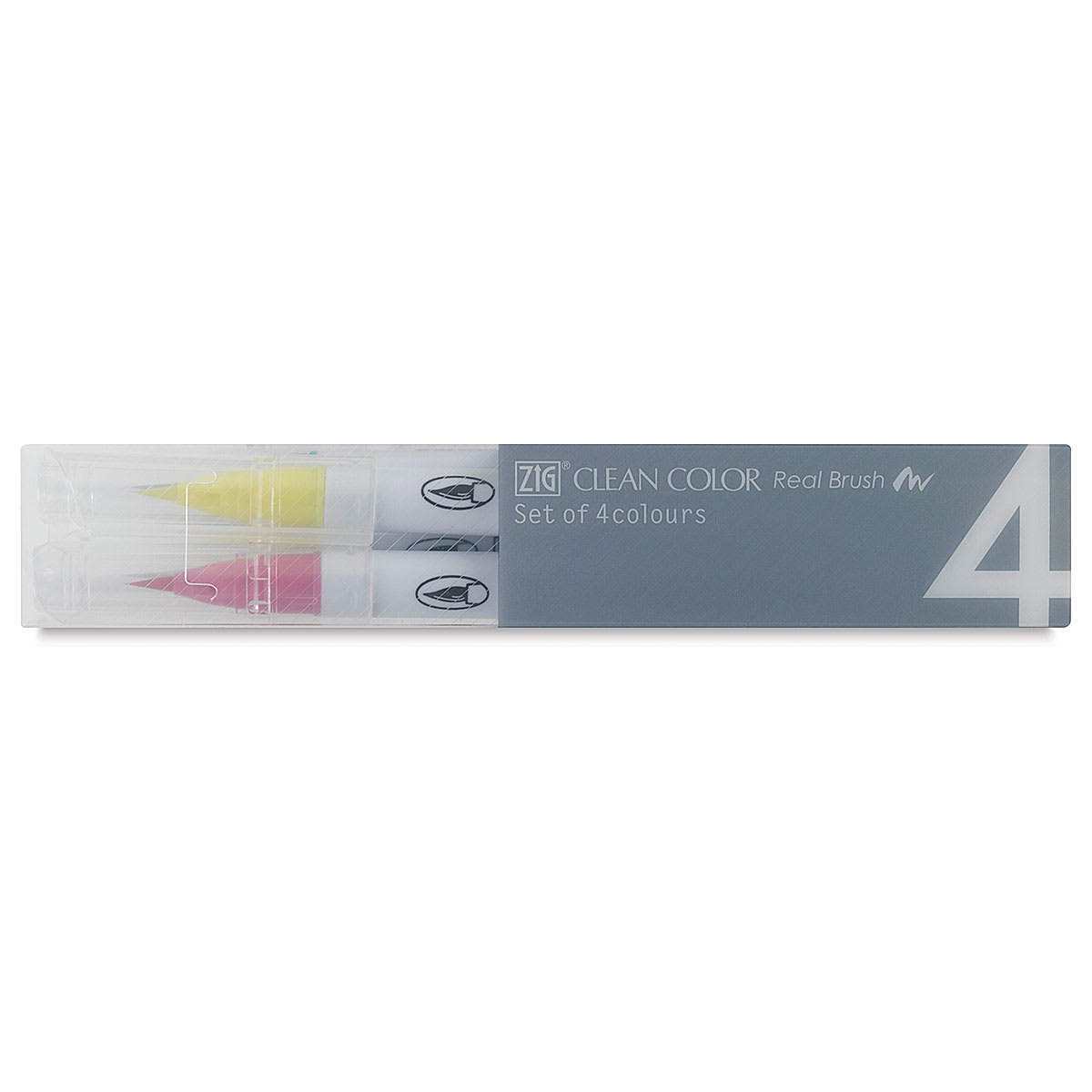 Zig Clean Color Real Brush Pen Set - Pop Colors, Set of 4