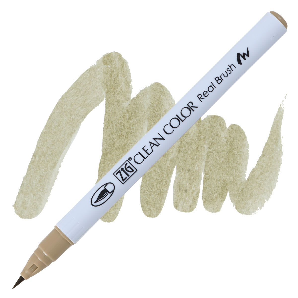Kuretake Zig Clean Color Real Brush Pen - Brick Beige pen and swatch