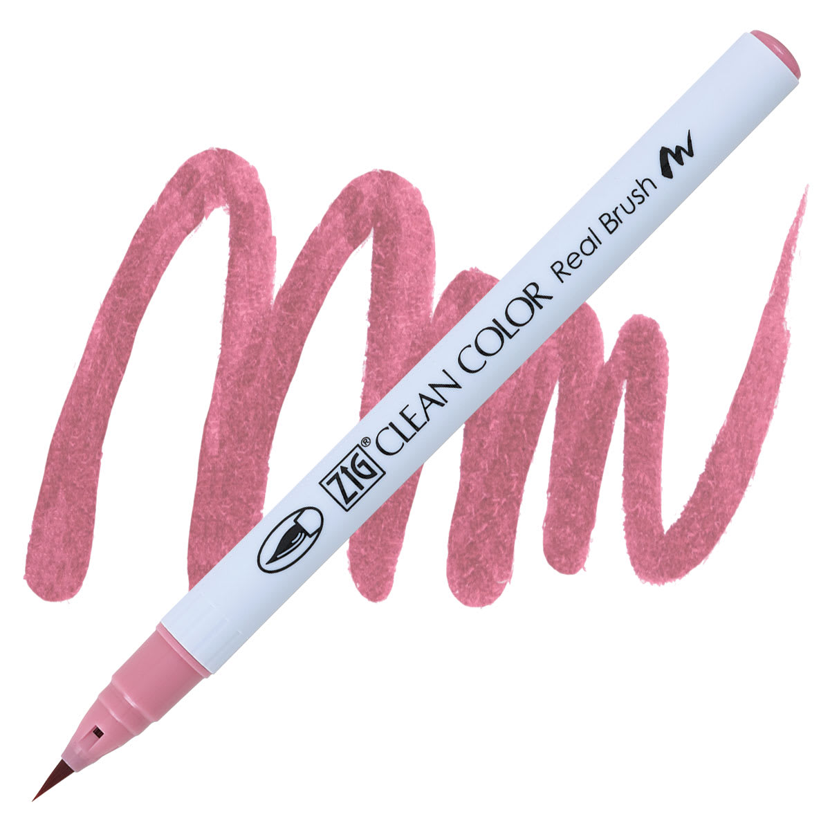 Kuretake Zig Clean Color Real Brush Pen - Pale Rose pen and swatch