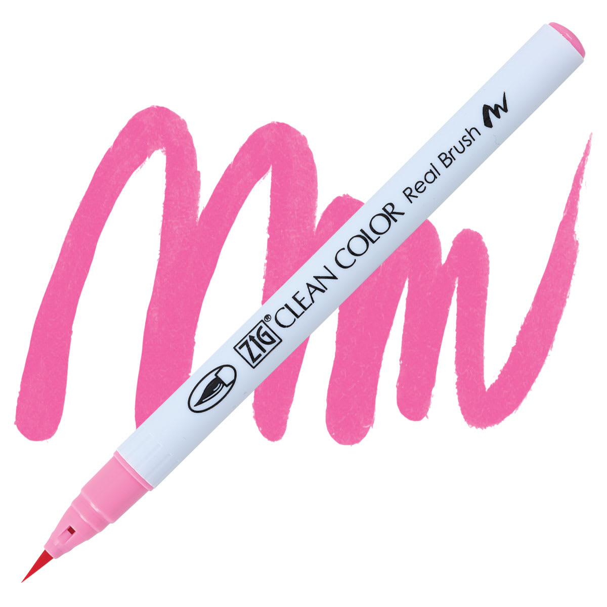 Kuretake Zig Clean Color Real Brush Pen - Peach Pink pen and swatch