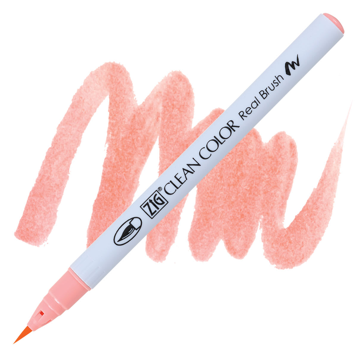 Kuretake Zig Clean Color Real Brush Pen - Pink Flamingo pen and swatch
