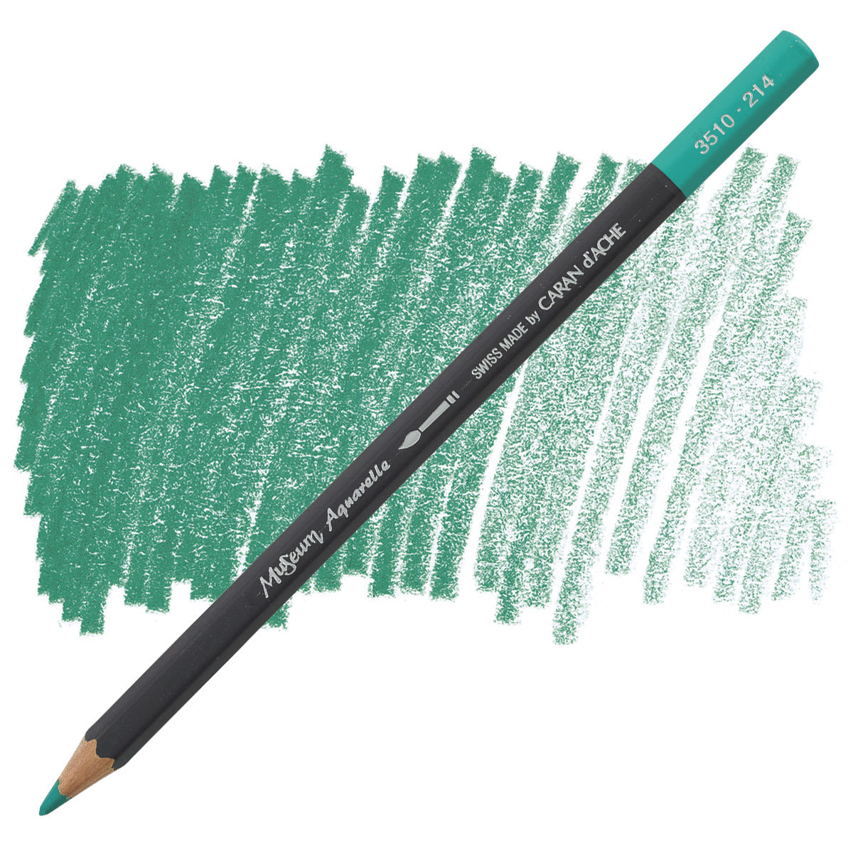 Caran D'Ache Museum Aquarelle Pencil - Beryl Green pencil and swatch
