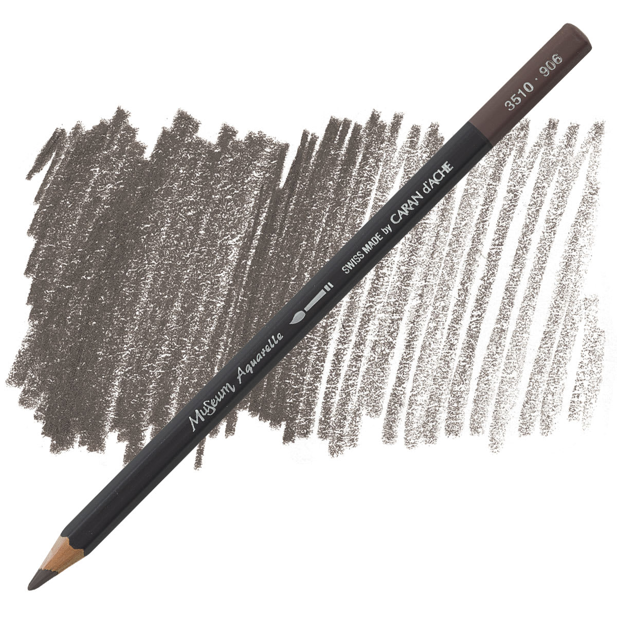 Caran D'Ache Museum Aquarelle Pencil - Sepia 50% pencil and swatch