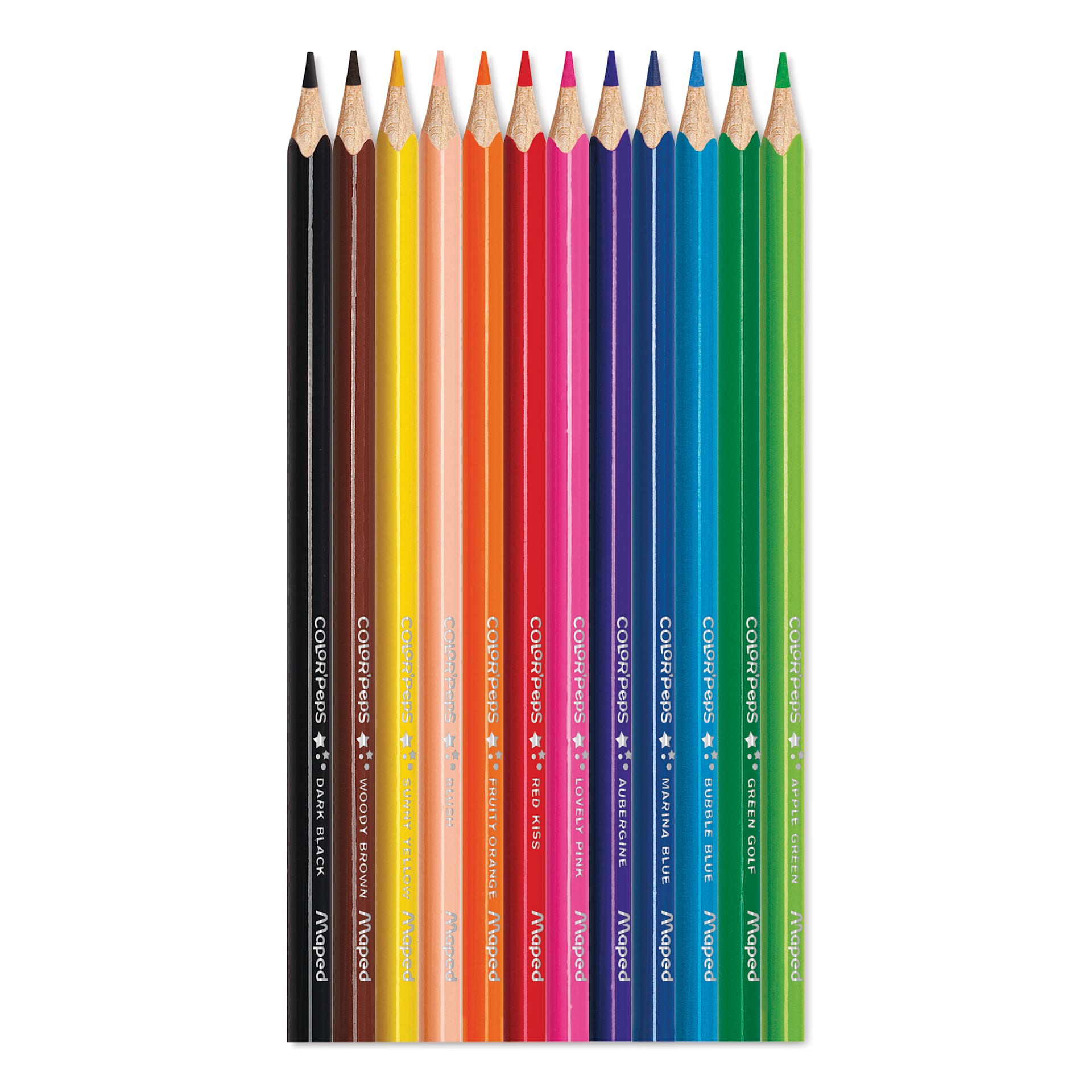 Maped Color'Peps Colored Pencils - Set of 12, pencils laid out