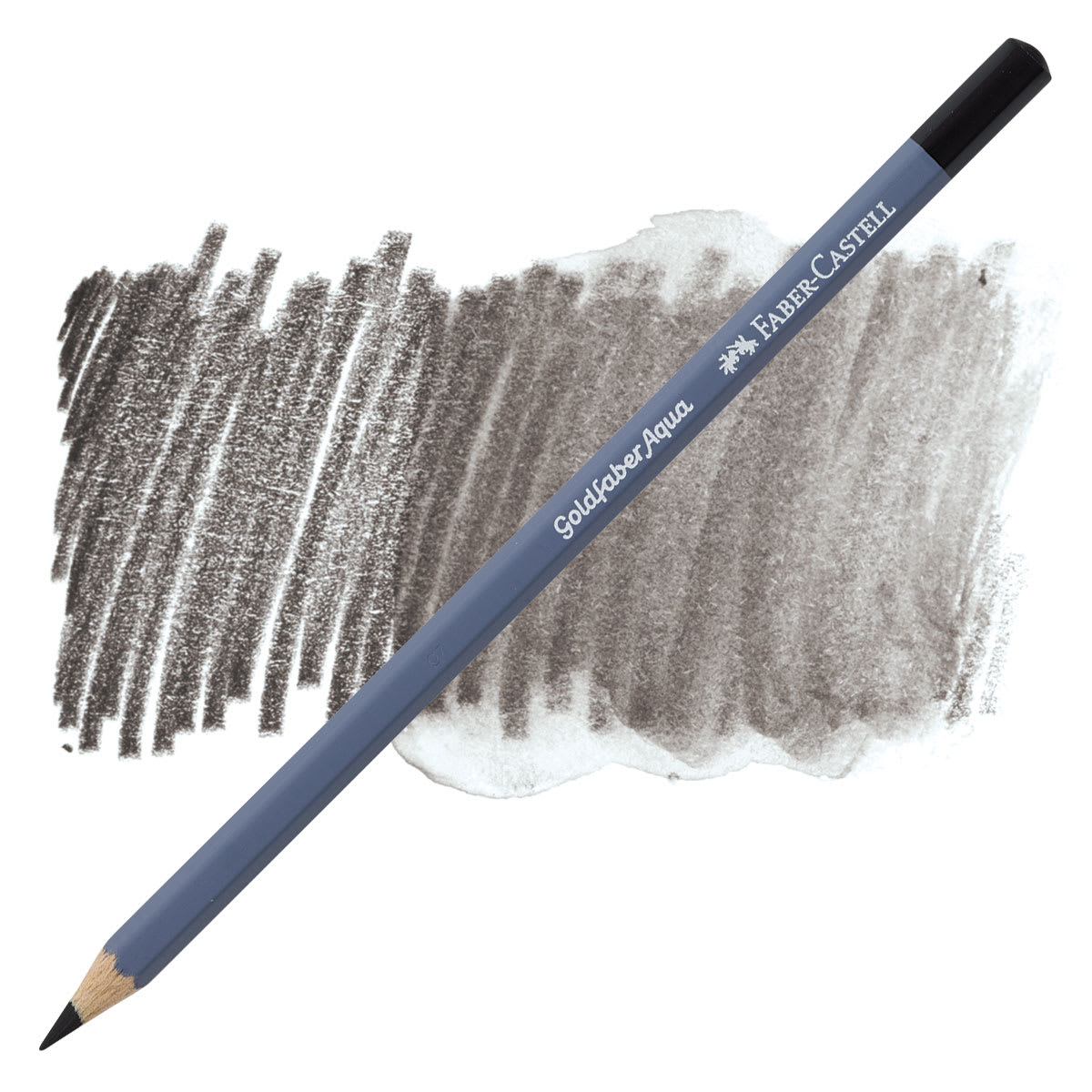 Faber Castell Goldfaber Aqua Watercolor Pencil - Black 199 pencil and swatch
