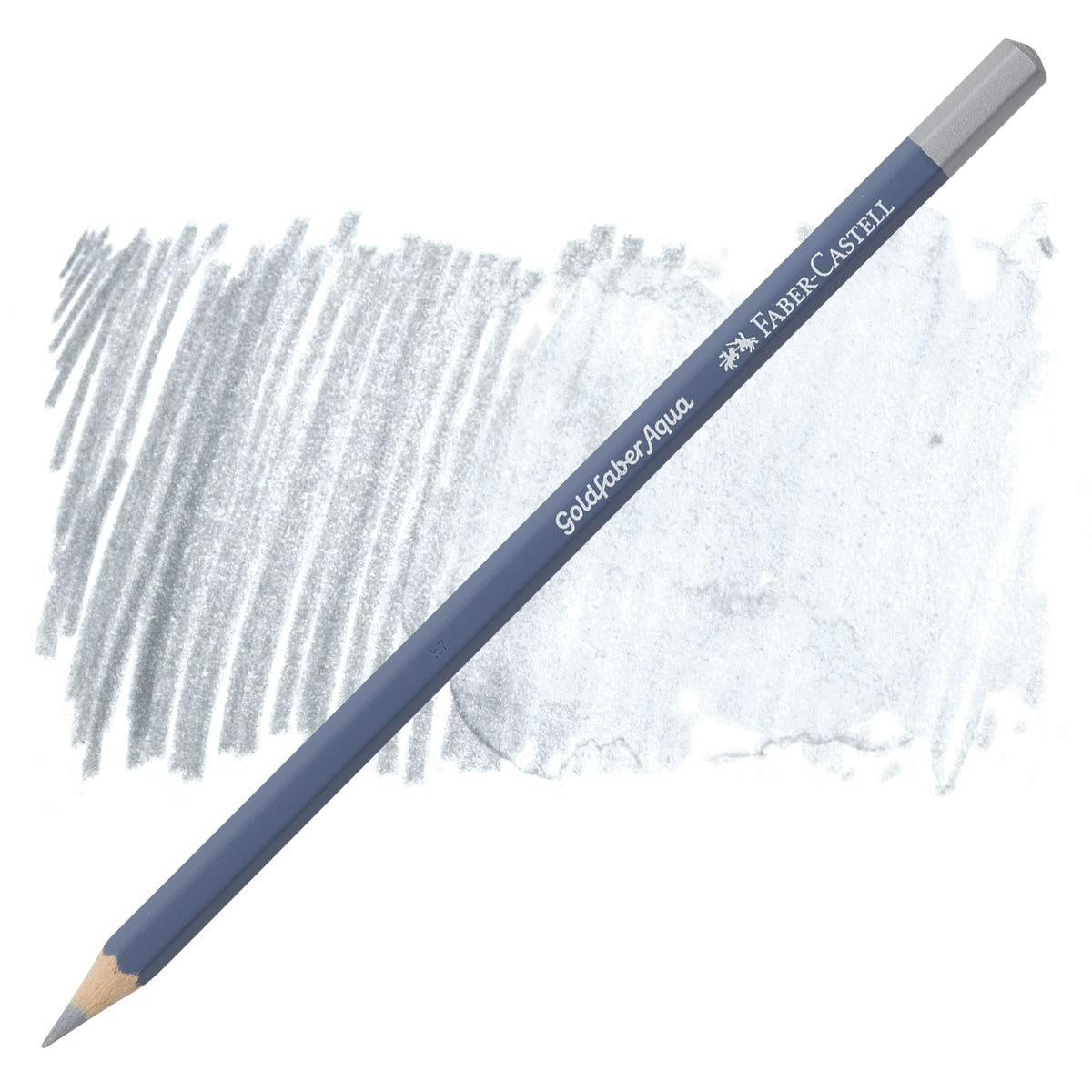 Faber Castell Goldfaber Aqua Watercolor Pencil - Silver 251 pencil and swatch