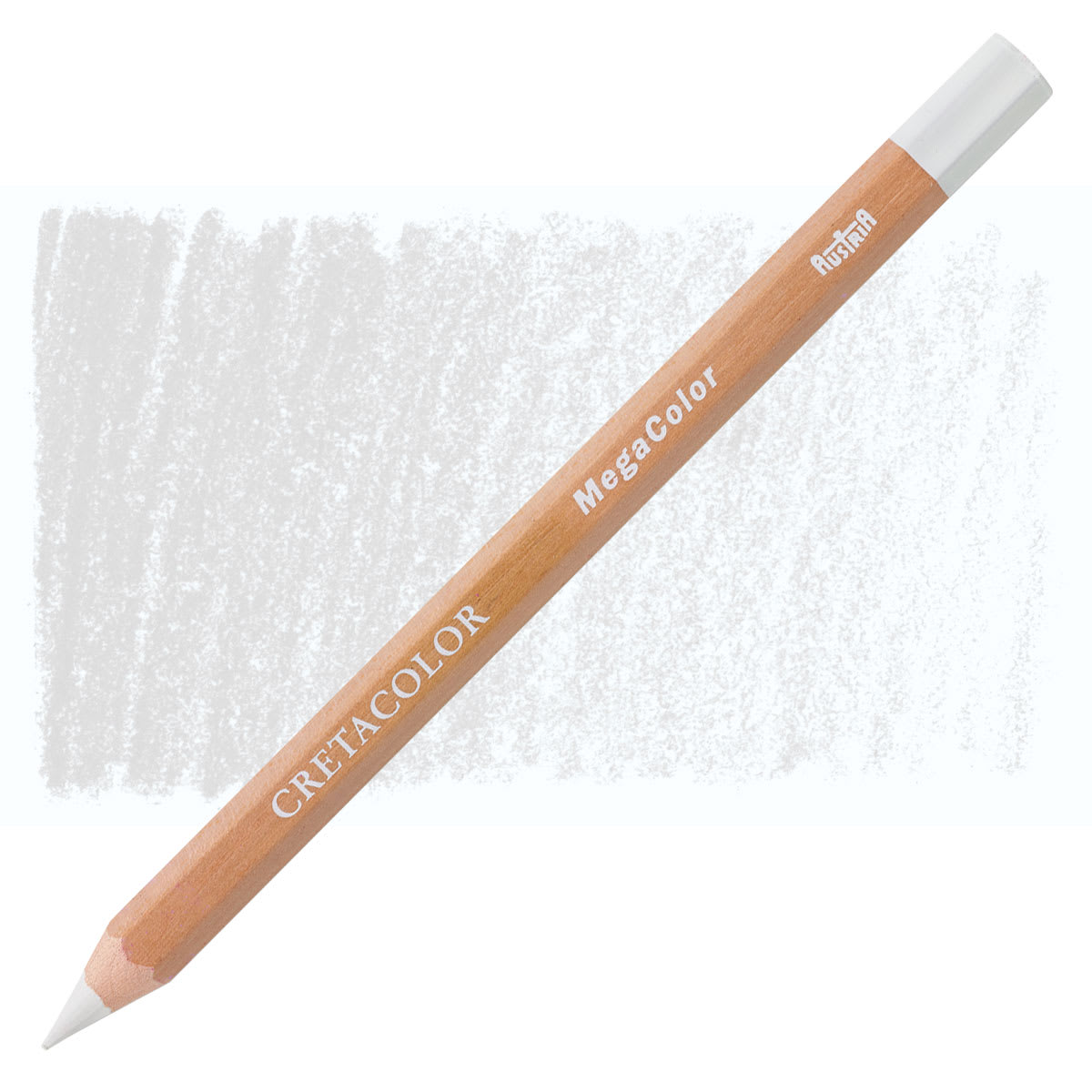 Cretacolor Mega Colored Pencil - Permanent White pencil and swatch