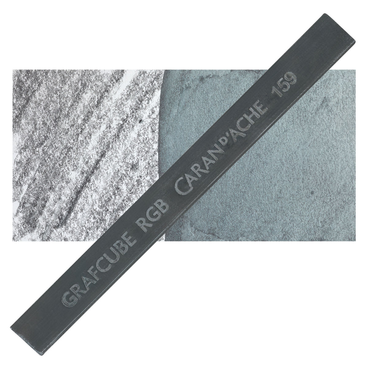 Caran d'Ache Grafcube RGB Graphite Stick - Prussian Blue stick and swatch