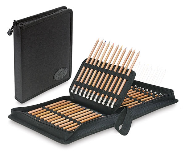 Tran Deluxe Pencil Cases - 2 72 pc cases shown, one closed, one open with pencils (not included)