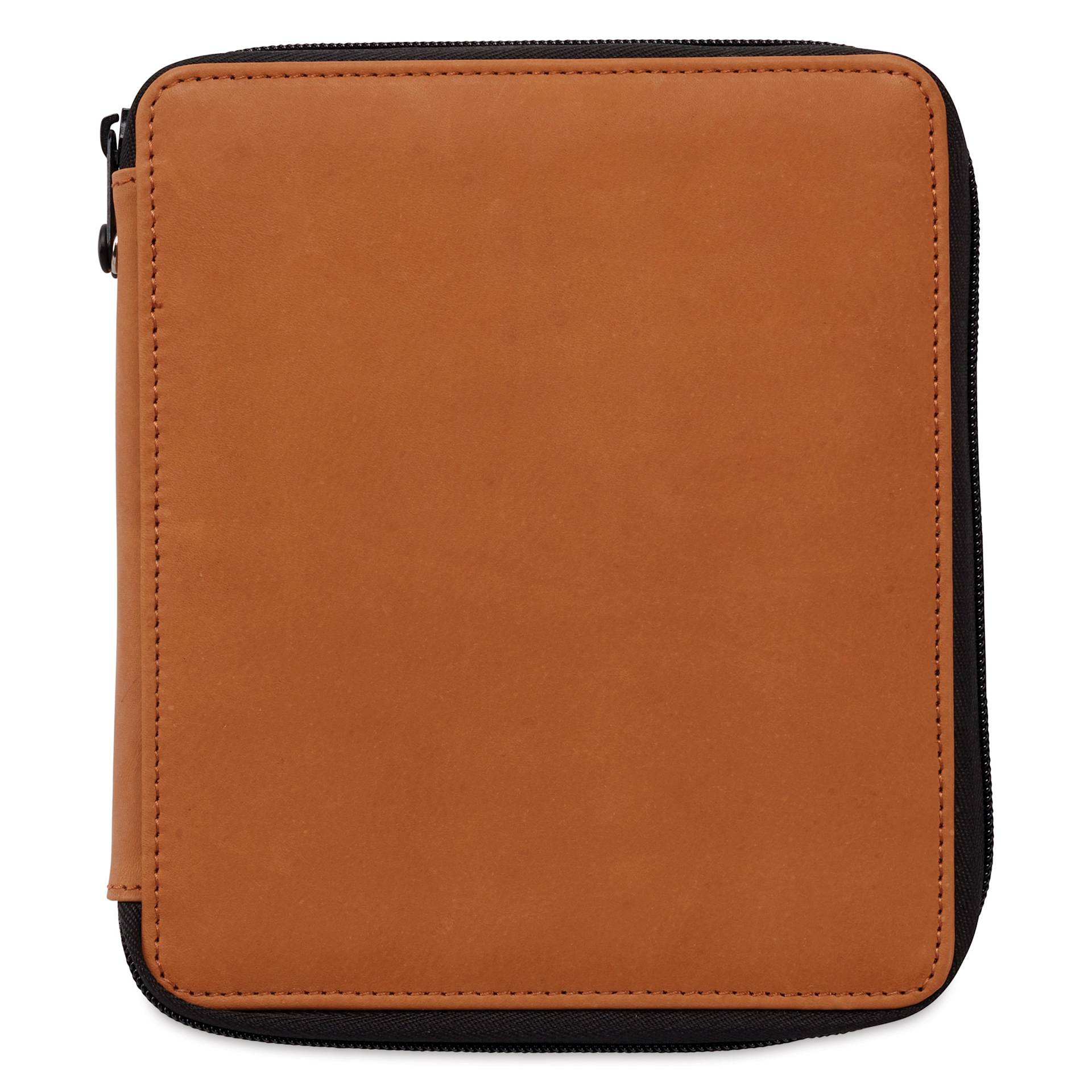 Speedball Classic Leather Pencil Case - Saddle Brown, for 72 Pencils, closed
