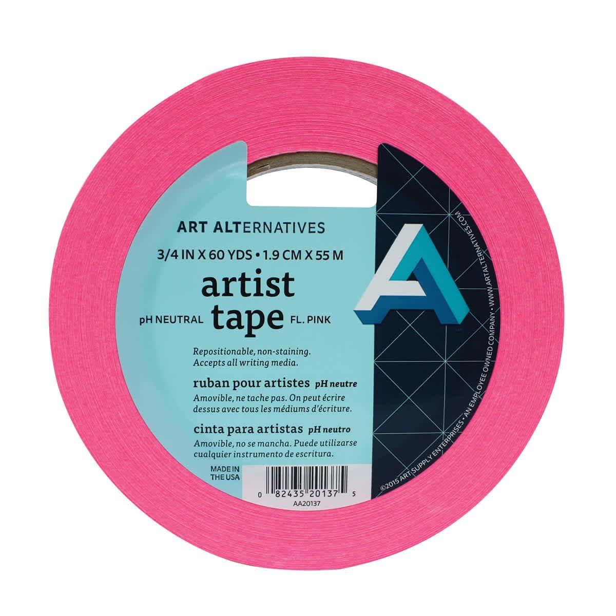 Artist Tape Pink- 3/4" - 3" Core