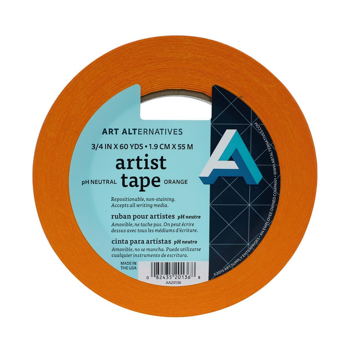 Artist Tape Orange- 3/4" - 3" Core